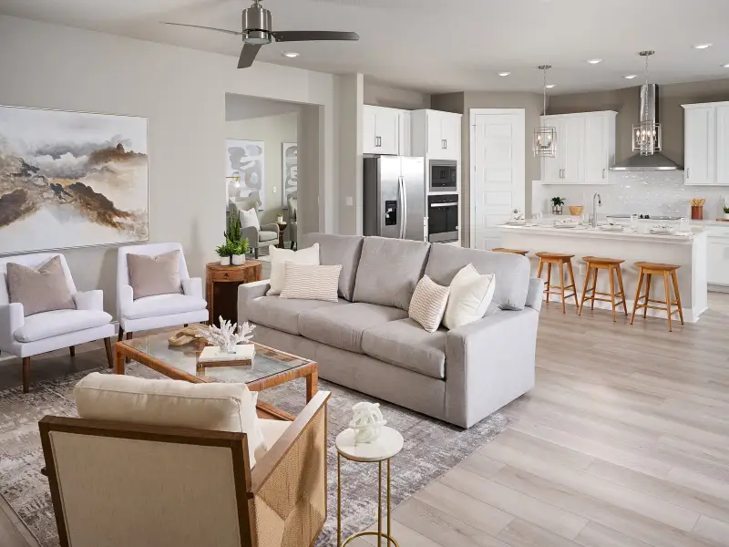 Furnished interior view inside a new home in Hampton Park - Signature Series, Vero Beach (Image 3). Furnished interior view inside a new home in Hampton Park - Signature Series, Vero Beach (Image 3).