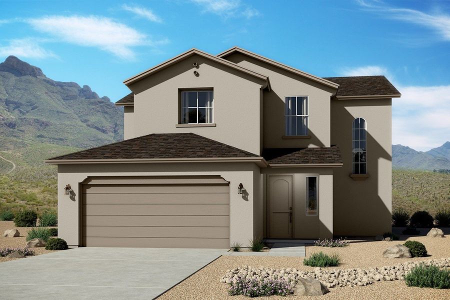 Representative exterior photo of a completed home built from the Timberon I by Hakes Brothers in Emerald Estates, El Paso, TX (Image 16).