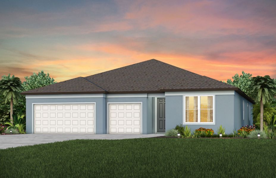 Representative exterior photo of a completed home built from the Everly by Pulte Homes in Riverwood, Zephyrhills, FL (Image 11).