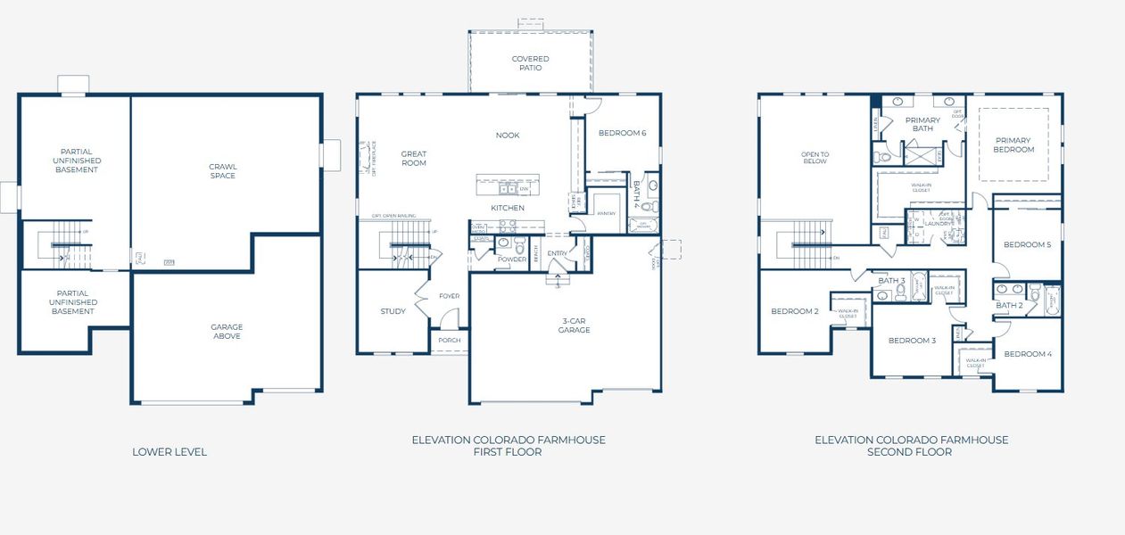 2D floor plan layout for the Plan 5006 by New Home Co. in The Estates Collection at Talon Pointe, Thornton, CO (Image 3). 2D floor plan layout for the Plan 5006 by New Home Co. in The Estates Collection at Talon Pointe, Thornton, CO (Image 3).