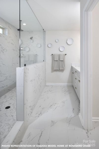 Upper Level Primary Bedroom Bath with Custom Walk-In Shower