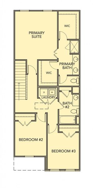 2D floor plan layout for the Crape Myrtle by Kerley Family Homes in Village Green, Adairsville, GA (Image 4).