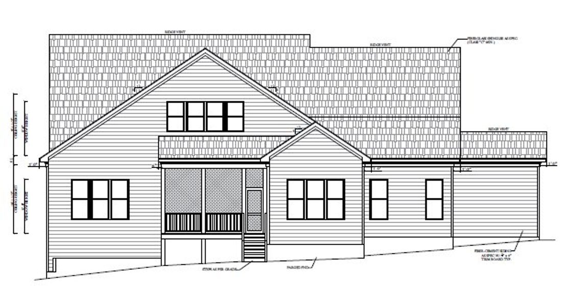 Exterior rendering of this home design in Corbett Landing, Pittsboro, NC (Image 1). Exterior rendering of this home design in Corbett Landing, Pittsboro, NC (Image 1).