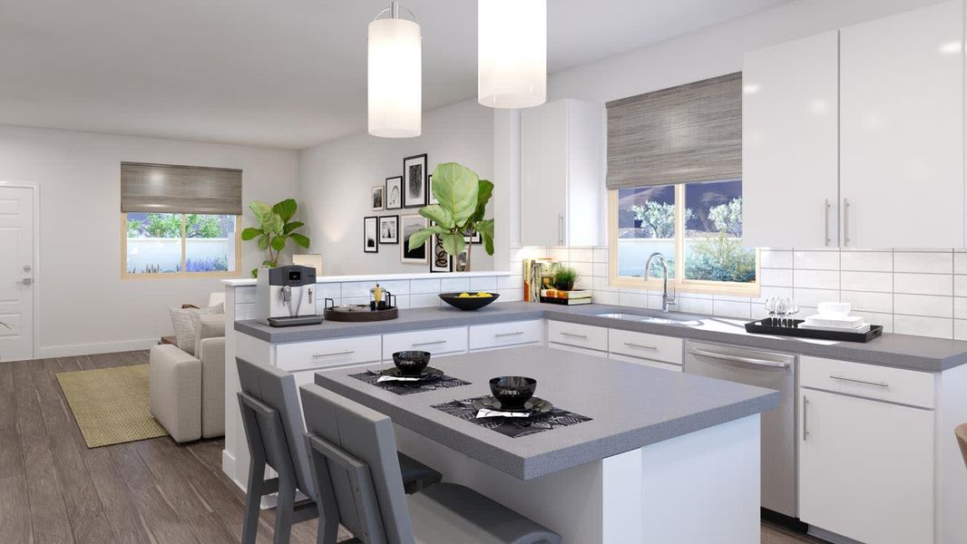 Kitchen Rendering for Pima at Northern Farms in Waddell, Arizona by Landsea Homes