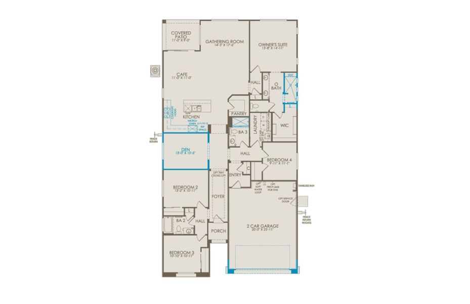 2D floor plan layout of this home in Vistoso Canyon Estates, Oro Valley, AZ (Image 5).