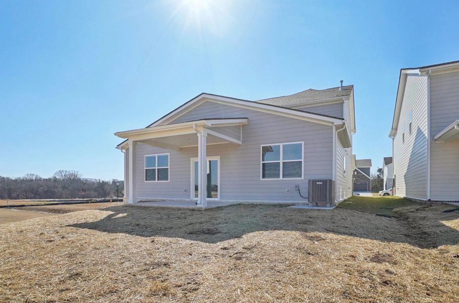 Exterior details and patio area of a home in Ascent at Arbor Ridge, La Vergne (Image 25).