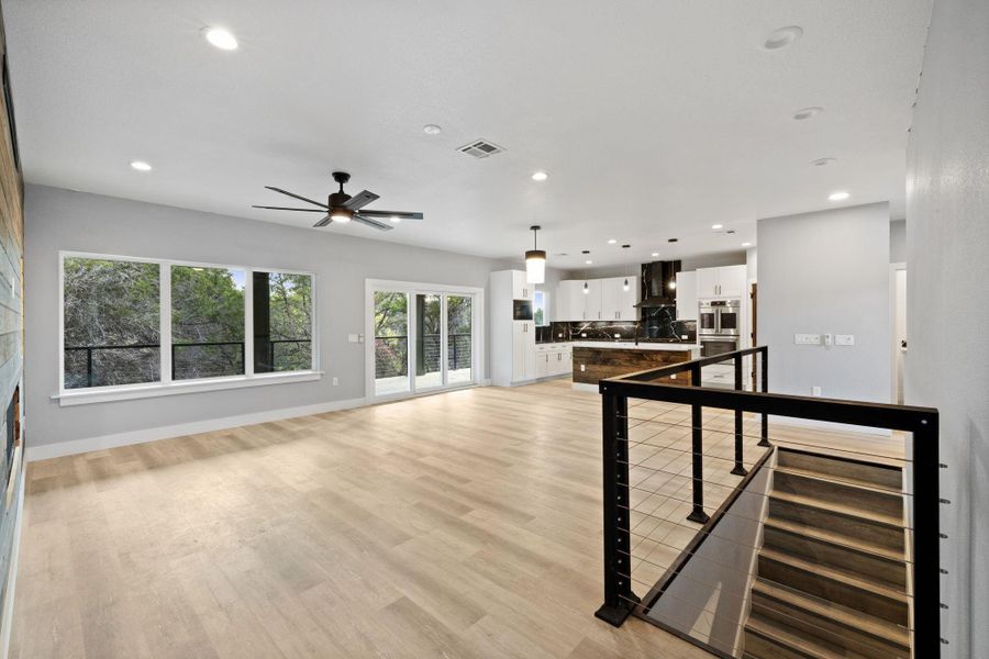 Living/Dining space open to the well-appointed kitchen.