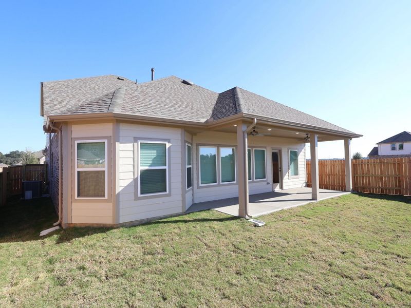 Exterior details and patio area of a home in Sorella, Tomball (Image 19).