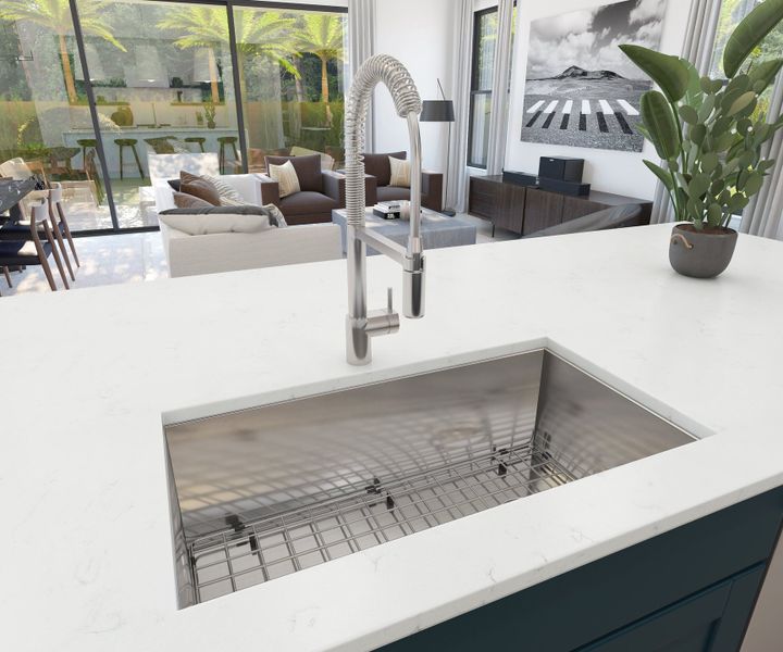 Stainless steel undermount sink and faucet