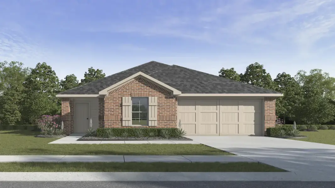 Representative exterior photo of a completed home built from the Camden by D.R. Horton in Three Oaks, Sherman, TX (Image 1). Representative exterior photo of a completed home built from the Camden by D.R. Horton in Three Oaks, Sherman, TX (Image 1).