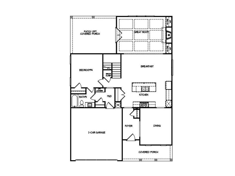 2D floor plan layout for the The Maddox by Walker Anderson Homes in Hemingway, Flowery Branch, GA (Image 6).