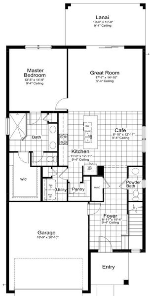 2D floor plan layout for the Heritage 2 by Neal Communities in Canoe Creek, Parrish, FL (Image 4).