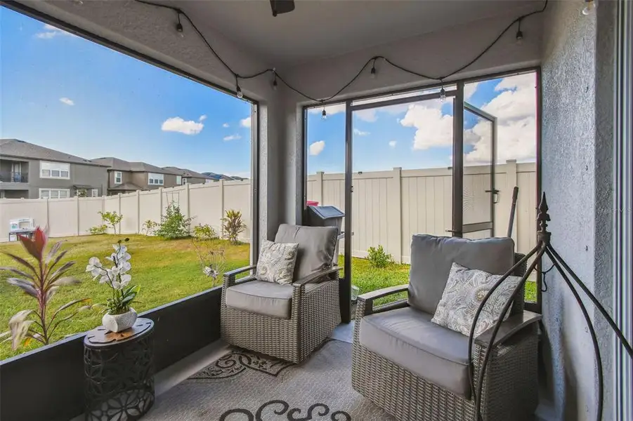 Exterior details and patio area of a home in Berry Bay, Wimauma (Image 1). Exterior details and patio area of a home in Berry Bay, Wimauma (Image 1).