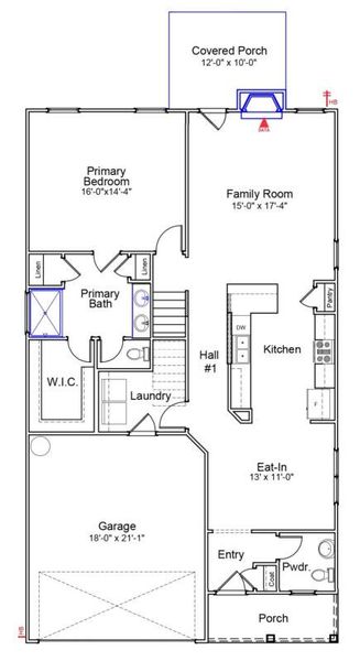 2D floor plan layout of this home in Six Oaks, Summerville, SC (Image 3).