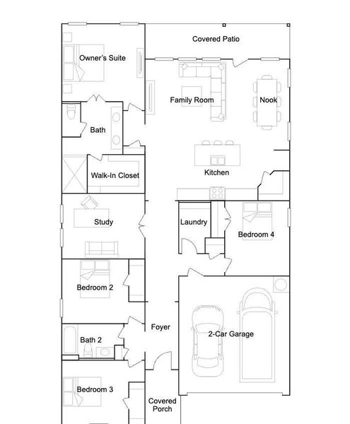 2D floor plan layout of this home in Samara, League City, TX (Image 2). 2D floor plan layout of this home in Samara, League City, TX (Image 2).