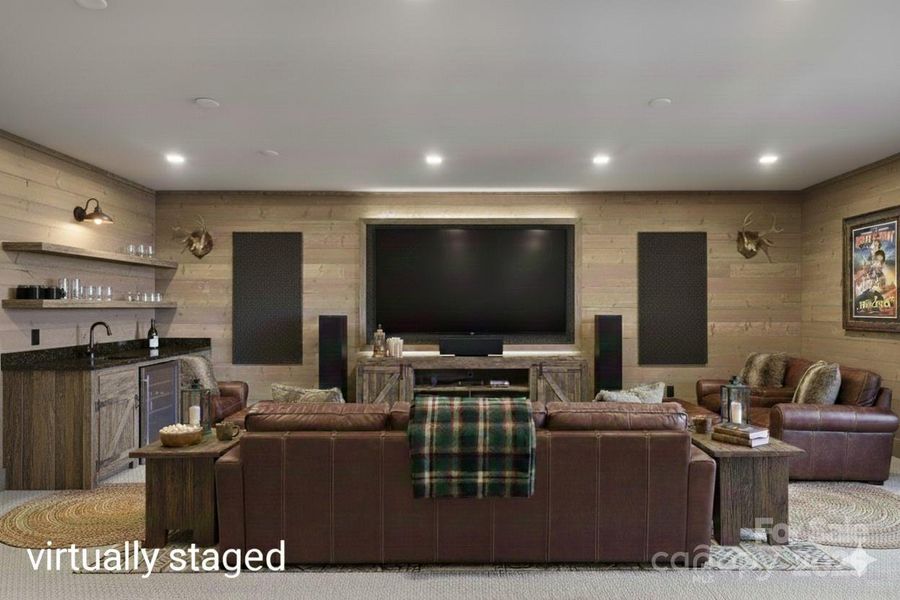 Room including wet bar is Virtually Staged