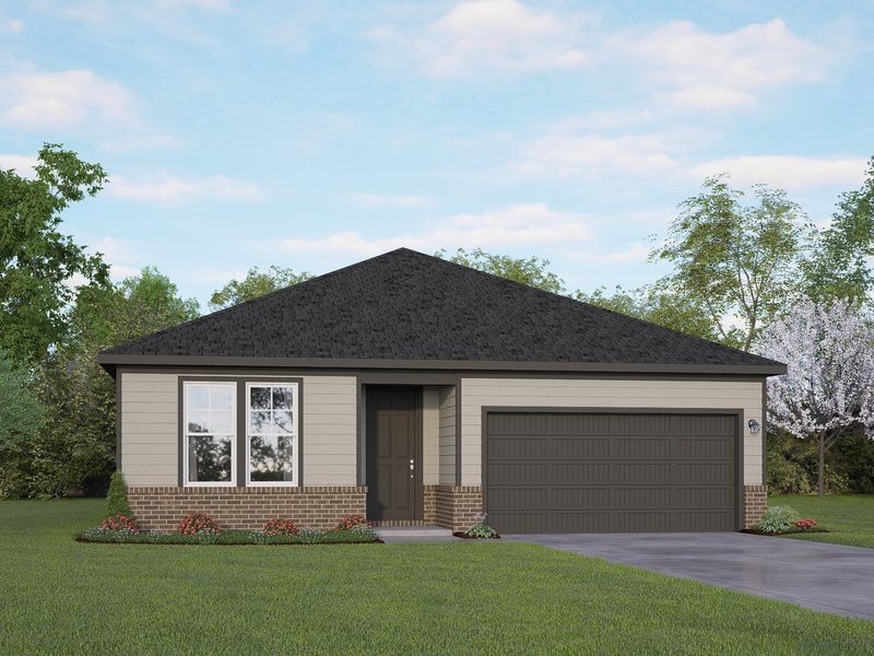 Representative exterior photo of a completed home built from the The Daphne E by Davidson Homes LLC in Hickory Ridge, Elmendorf, TX (Image 24).