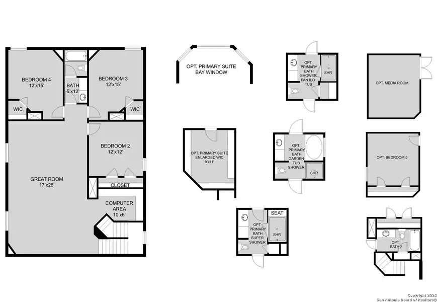 2D floor plan layout of this home in Cinco Lakes, San Antonio, TX (Image 5).
