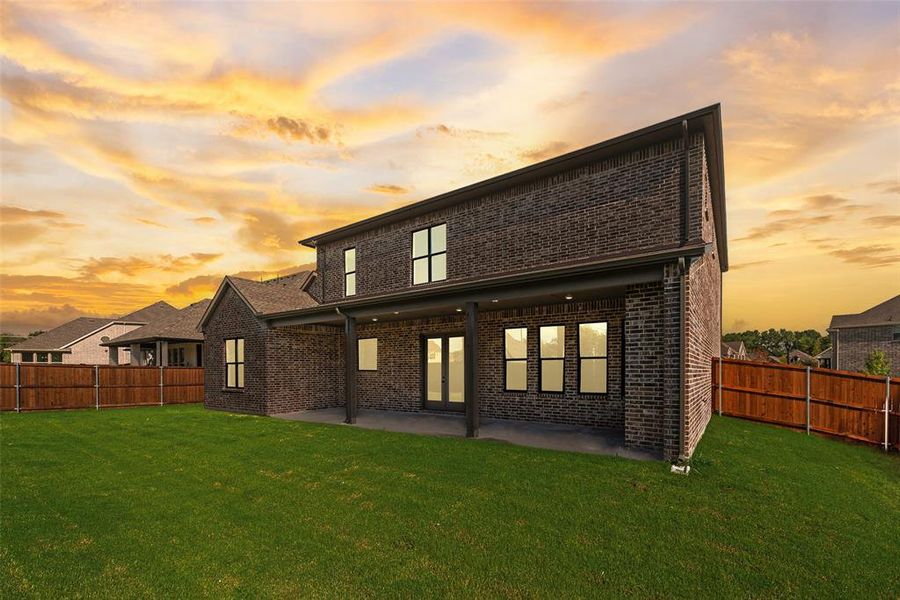 Front exterior of a new home in Lincoln Pointe, Van Alstyne, TX, highlighting curb appeal (Image 23). Front exterior of a new home in Lincoln Pointe, Van Alstyne, TX, highlighting curb appeal (Image 23).