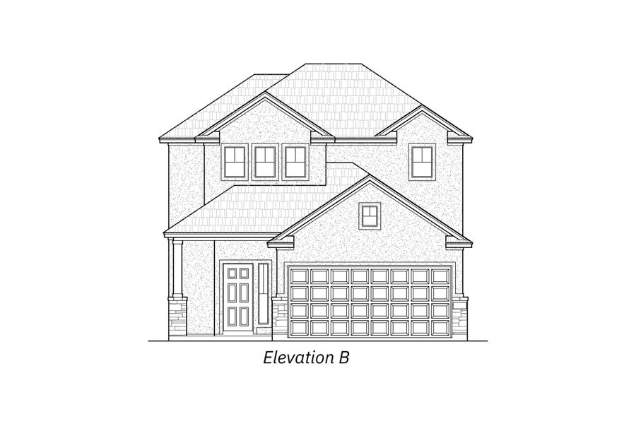 Representative exterior photo of a completed home built from the Carter by Chesmar Homes in Stillwater Ranch, San Antonio, TX (Image 2). Representative exterior photo of a completed home built from the Carter by Chesmar Homes in Stillwater Ranch, San Antonio, TX (Image 2).