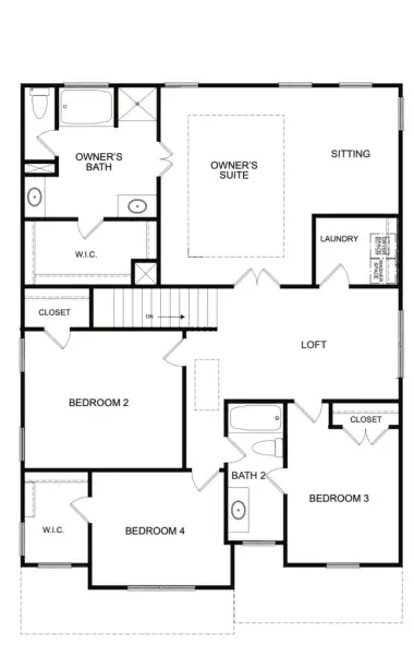 2D floor plan layout of this home in The Hills at Cedar Creek, Winder, GA (Image 4). 2D floor plan layout of this home in The Hills at Cedar Creek, Winder, GA (Image 4).