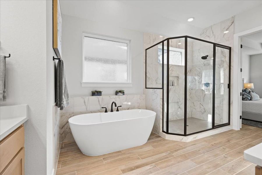 Furnished interior view inside a new home in 6 Creeks, Kyle (Image 26).