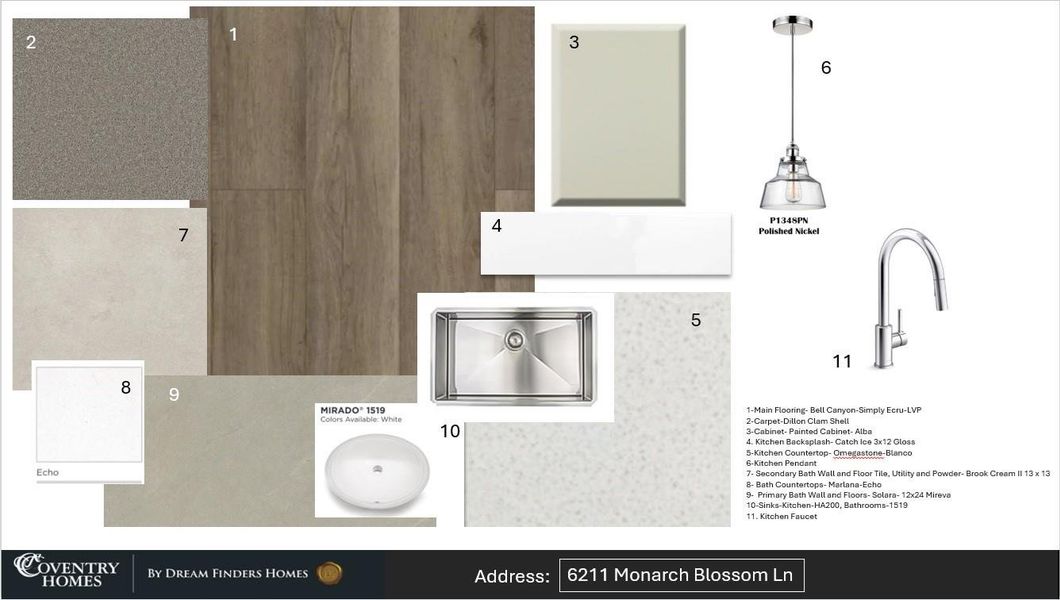 Sample of building materials used in homes in Arabella on the Prairie, Richmond (Image 22). Sample of building materials used in homes in Arabella on the Prairie, Richmond (Image 22).