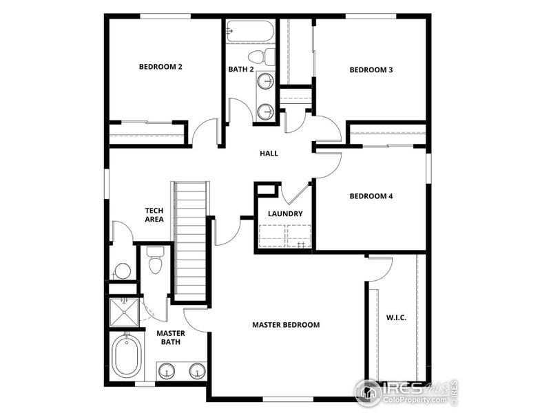 2D floor plan layout of this home in Hidden Creek, Frederick, CO (Image 3).
