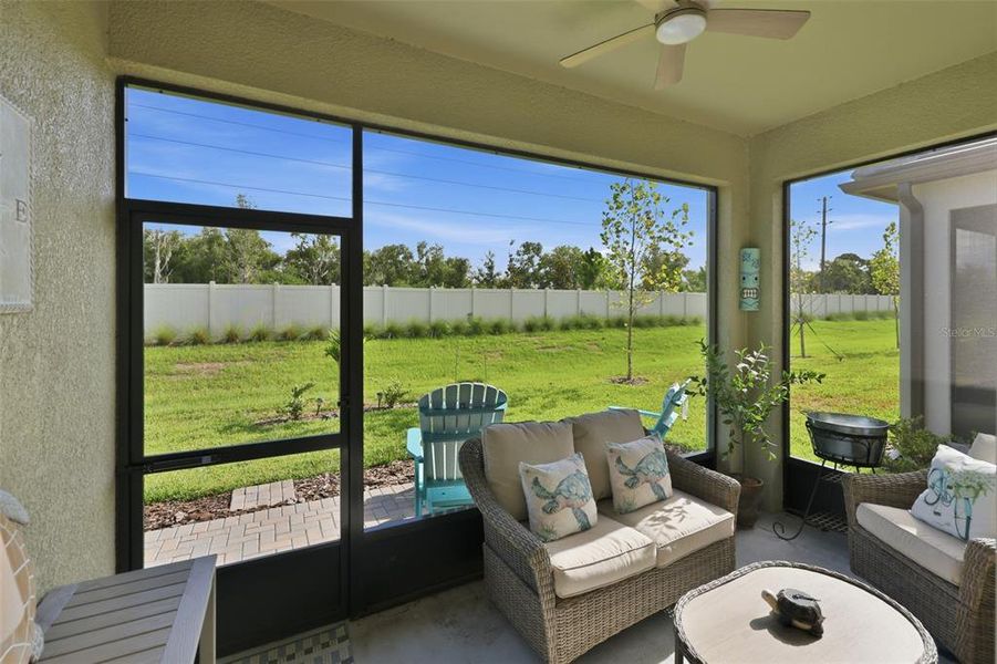 Exterior details and patio area of a home in Prosperity Lakes Active Adult, Parrish (Image 23).