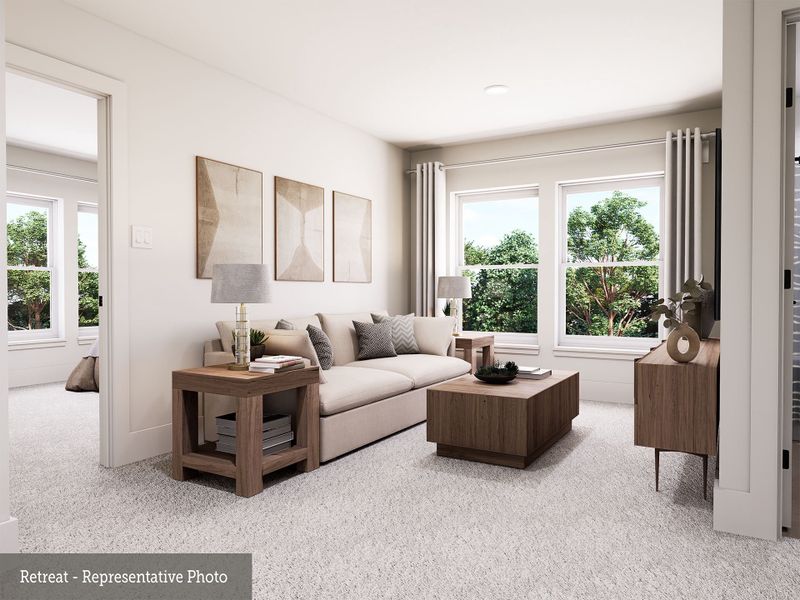 Furnished interior view inside a new home in Creekshaw – Classic, Royse City (Image 4).