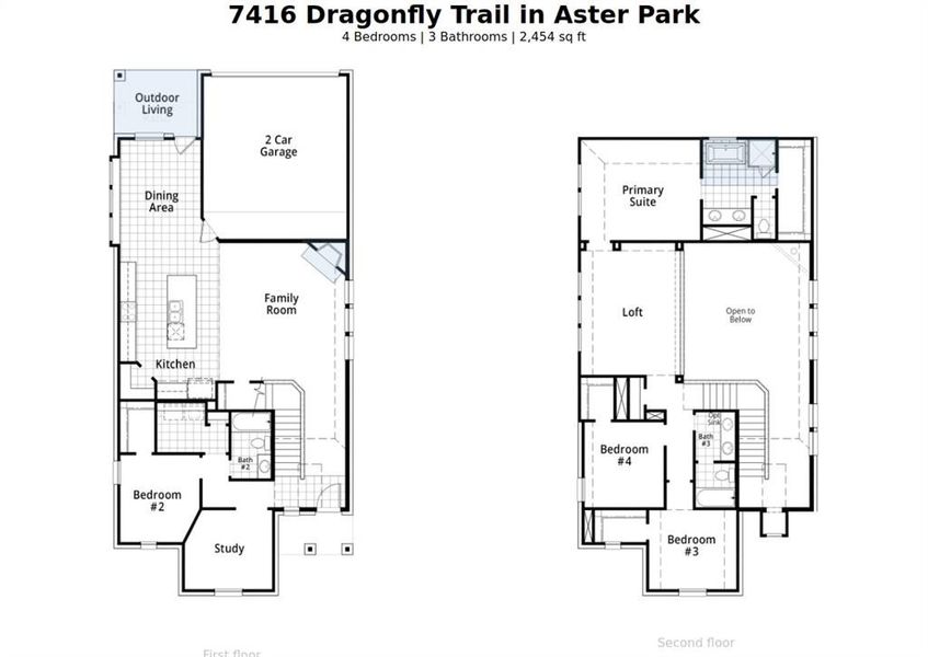 2D floor plan layout of this home in Aster Park, McKinney, TX (Image 3).