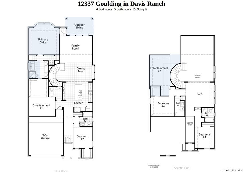 2D floor plan layout of this home in Davis Ranch, San Antonio, TX (Image 4).