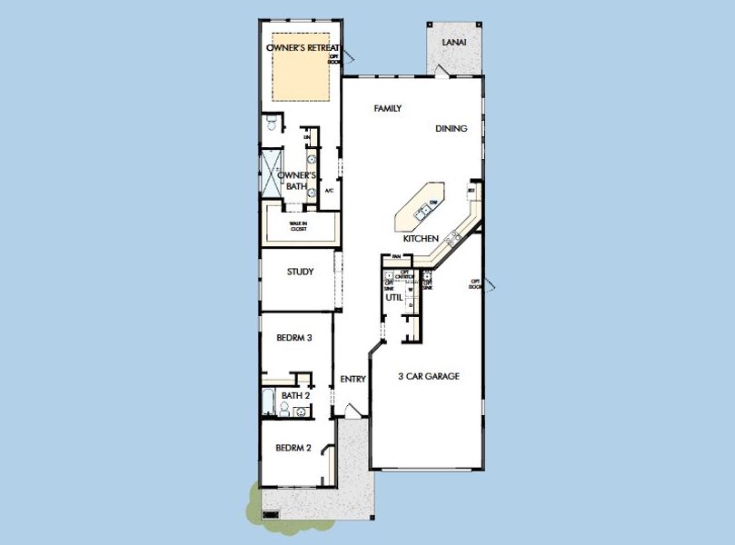2D floor plan layout for the The Brightman by David Weekley Homes in Mariposa at EverRange, Jacksonville, FL (Image 5).