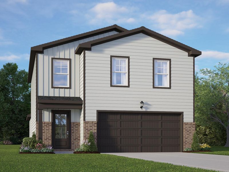 Representative exterior photo of a completed home built from the The Brazos B by Davidson Homes LLC in Applewhite Meadows, San Antonio, TX (Image 23). Representative exterior photo of a completed home built from the The Brazos B by Davidson Homes LLC in Applewhite Meadows, San Antonio, TX (Image 23).