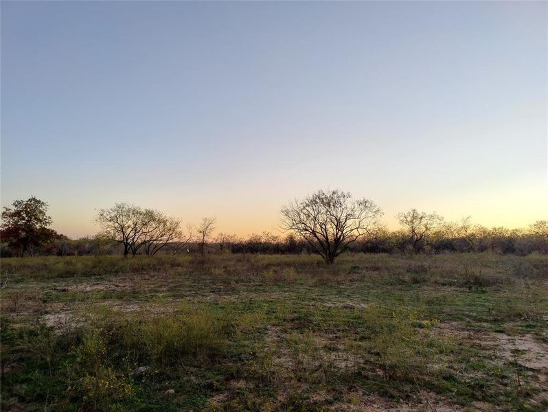 Sunset view of part of the lot.