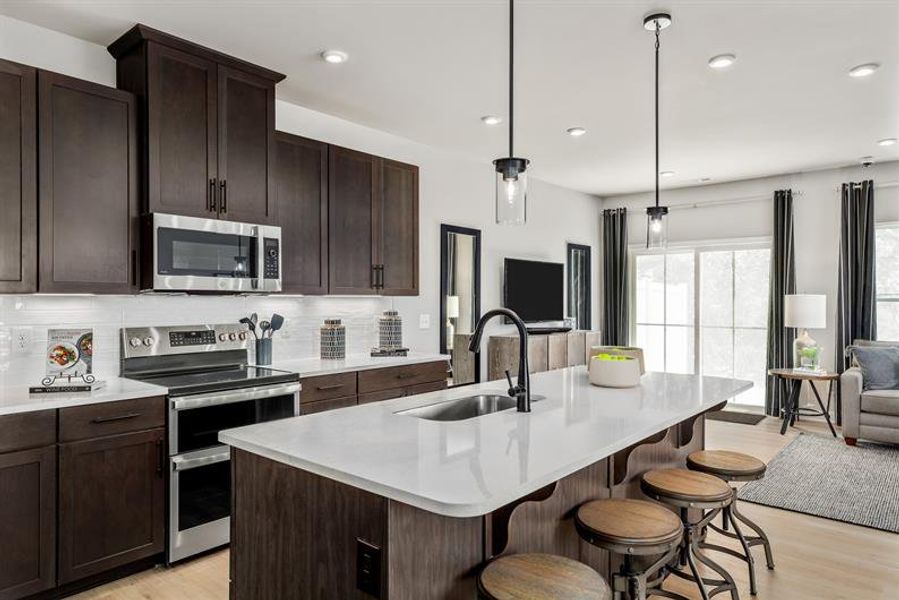 Furnished interior view inside a new home in McCain's Station Townhomes, Gallatin (Image 3).