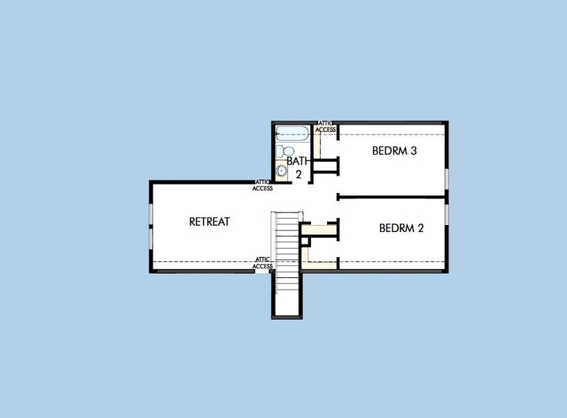 2D floor plan layout for the The Bartley by David Weekley Homes in Walsh Gardens, Aledo, TX (Image 4).