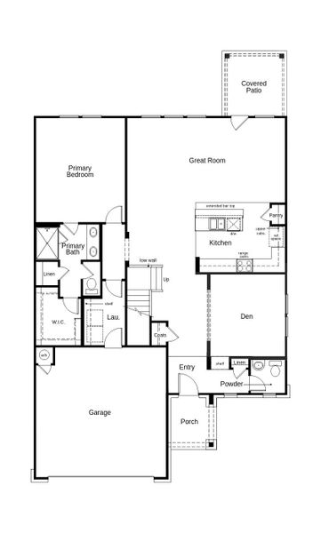 2D floor plan layout of this home in Hidden Trails, Belton, TX (Image 3).