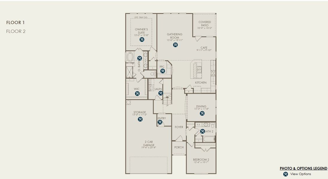 2D floor plan layout of this home in Davis Ranch, San Antonio, TX (Image 2).