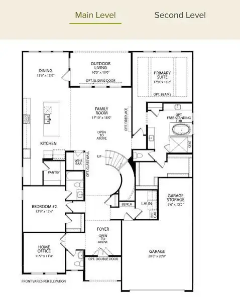 2D floor plan layout of this home in Parmer Ranch 60, Georgetown, TX (Image 3).