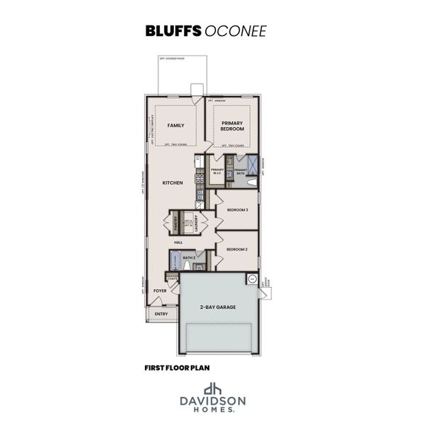 2D floor plan layout for the The Oconee B by Davidson Homes LLC in Greene Farms, Cartersville, GA (Image 2). 2D floor plan layout for the The Oconee B by Davidson Homes LLC in Greene Farms, Cartersville, GA (Image 2).