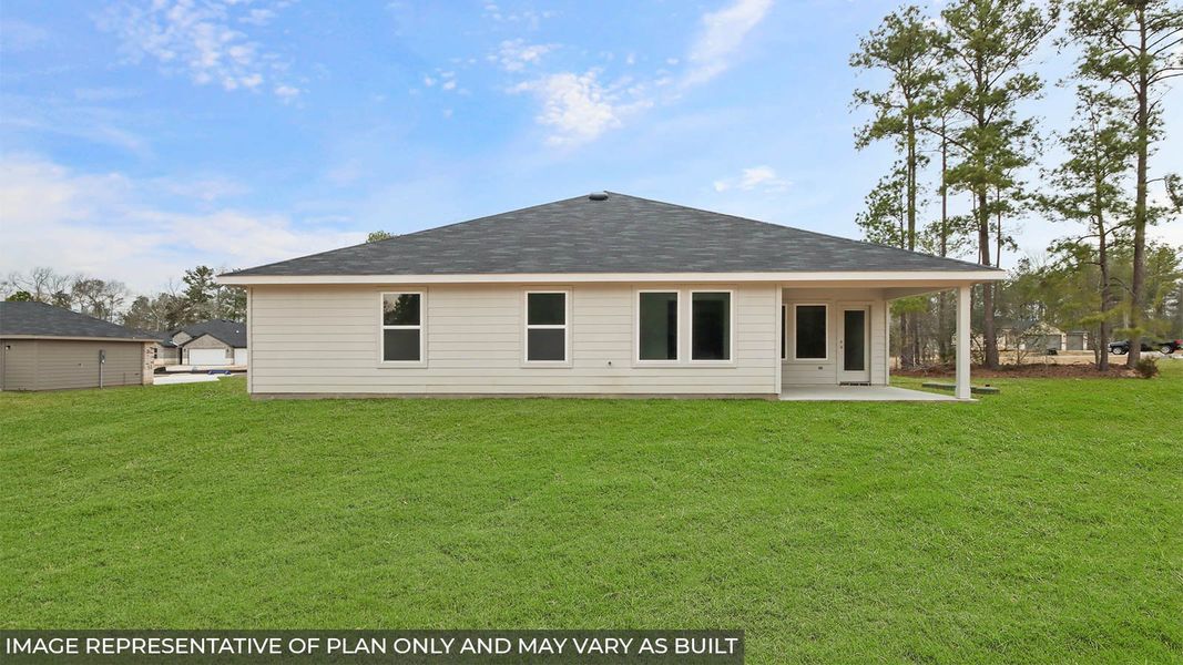 Representative exterior photo of a completed home built from the Holden by D.R. Horton in Williams Reserve East, Conroe, TX (Image 15).