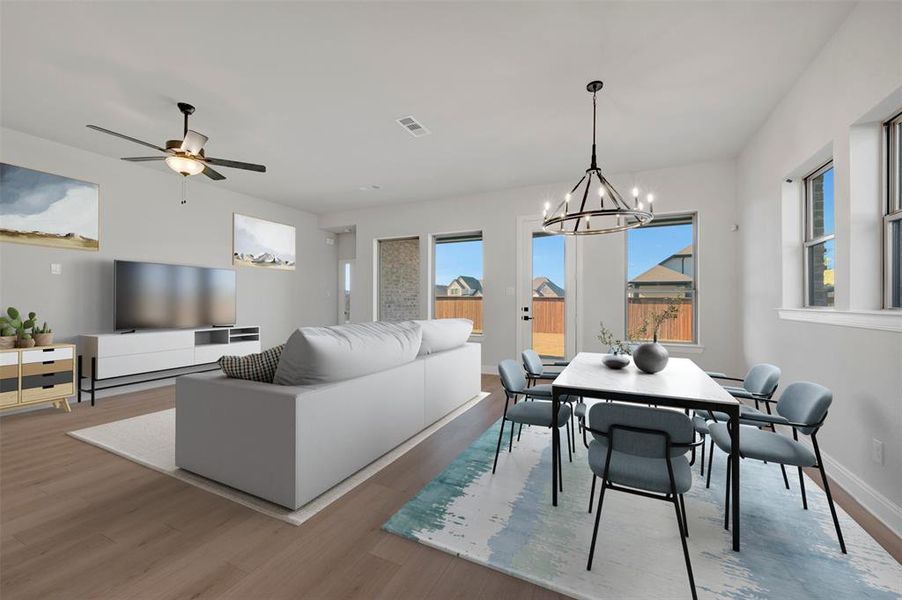 Furnished interior view inside a new home in Creekshaw – Classic, Royse City (Image 5). Furnished interior view inside a new home in Creekshaw – Classic, Royse City (Image 5).