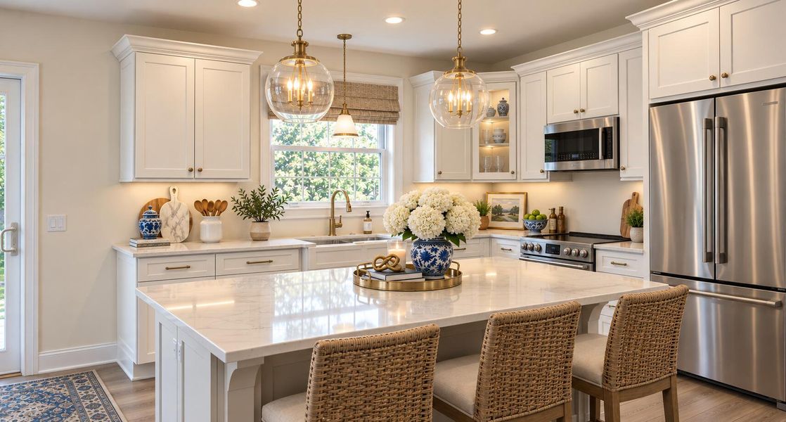 Furnished interior view inside a new home in , Edisto Island (Image 9).