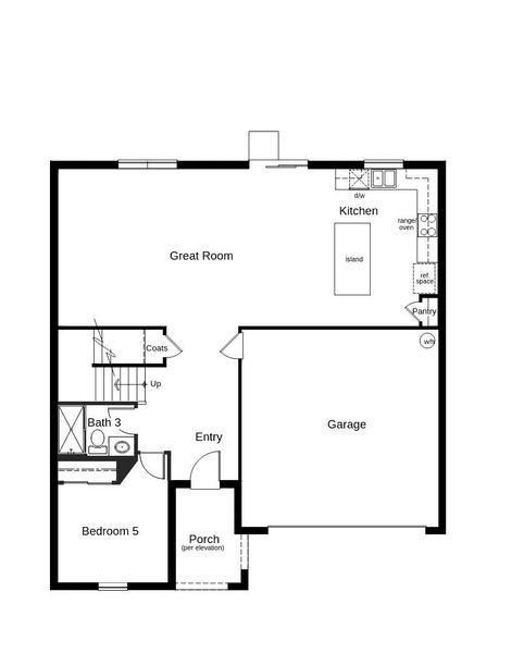 2D floor plan layout of this home in Cameron Preserve, Sanford, FL (Image 2).