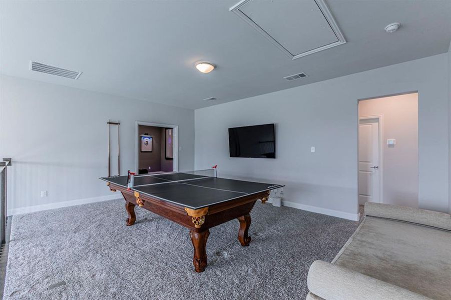 Game room featuring carpet flooring Game room featuring carpet flooring