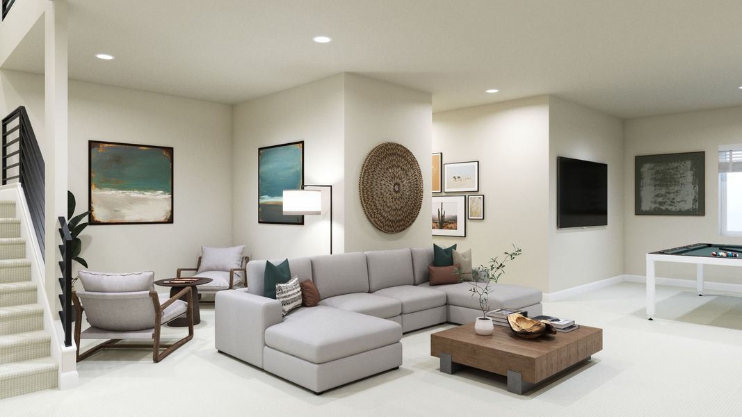 Representative furnished interior of a home built from the 2 by Trumark Homes in Festival at RainDance, Windsor (Image 21).