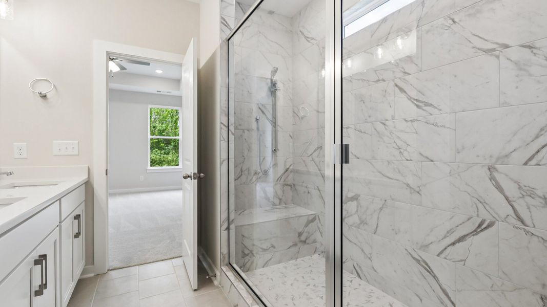 Primary Bathroom with glass shower