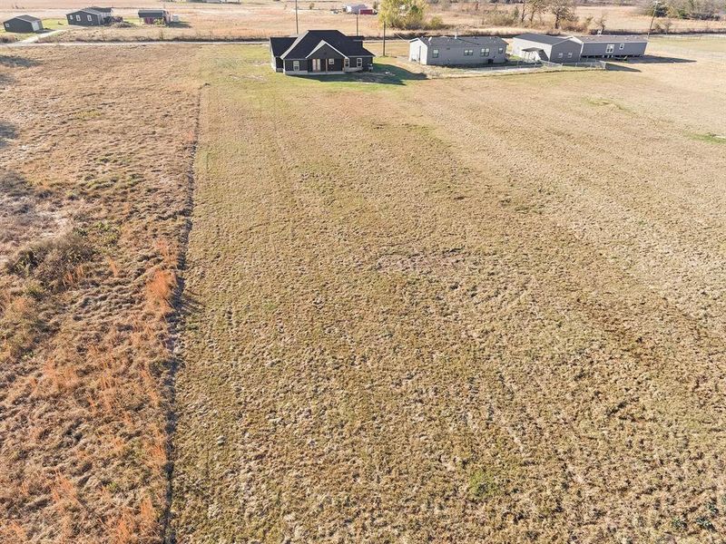 Aerial view of sparsely populated area