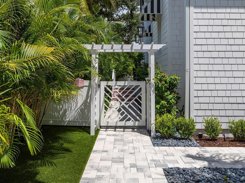 Exterior details and patio area of a home in , Sarasota (Image 32).